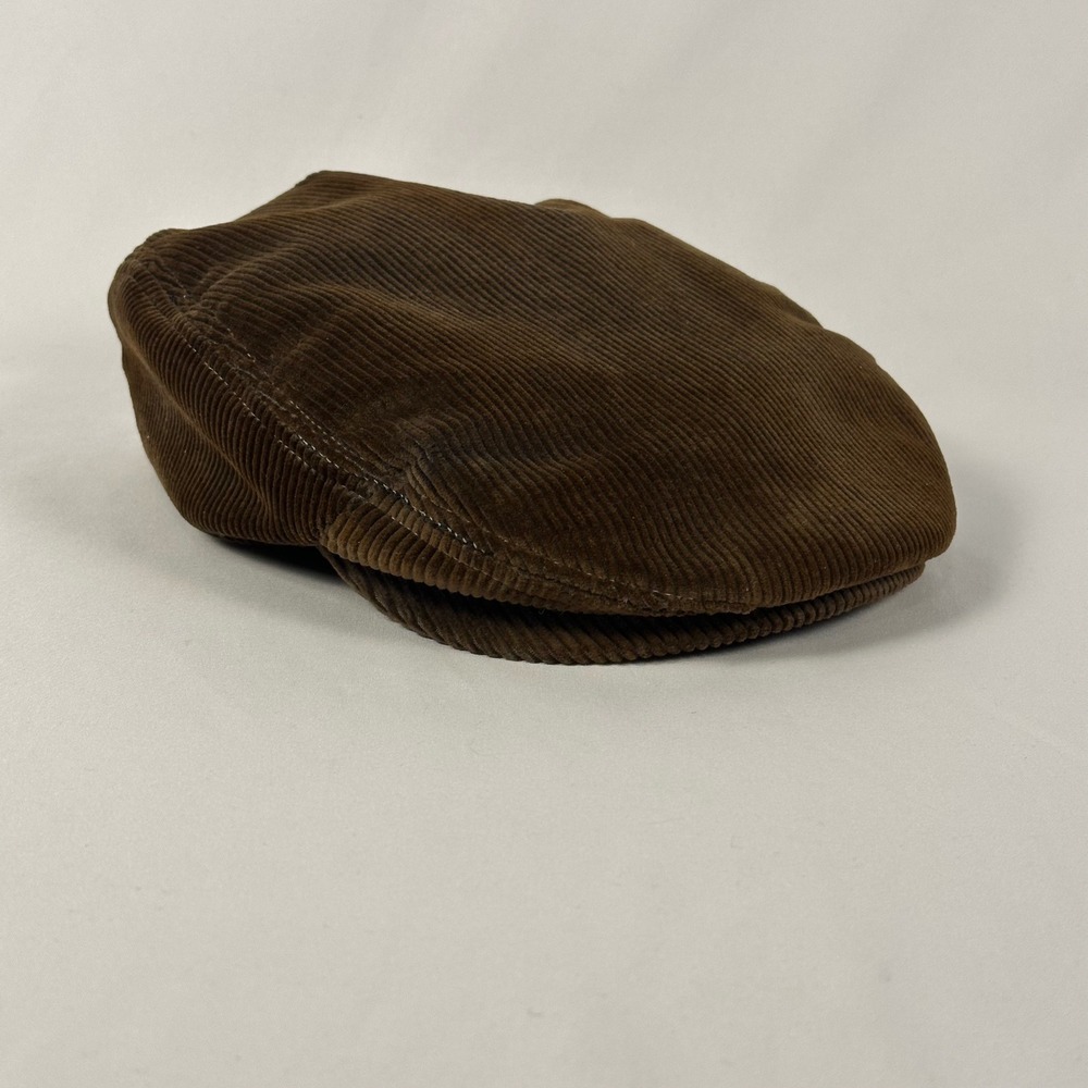 Grand Prix Flat Cap Mens One Size Brown Corduroy Snap Brim Ivy Hat